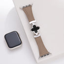 Correa de cuero con flor de la suerte para Apple Watch