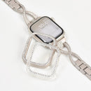 Funda de cristal templado con diamantes de imitación compatible con Apple Watch