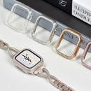 Funda de cristal templado con diamantes de imitación compatible con Apple Watch