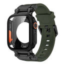 Correa de caucho fluorado Explorer Tactical + estuche metálico Ultra para Apple Watch 9, 8, 7, 6, 5 y 4 SE