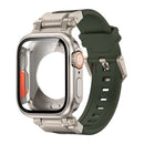Correa de caucho fluorado Explorer Tactical + estuche metálico Ultra para Apple Watch 9, 8, 7, 6, 5 y 4 SE