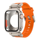 Correa de caucho fluorado Explorer Tactical + estuche metálico Ultra para Apple Watch 9, 8, 7, 6, 5 y 4 SE